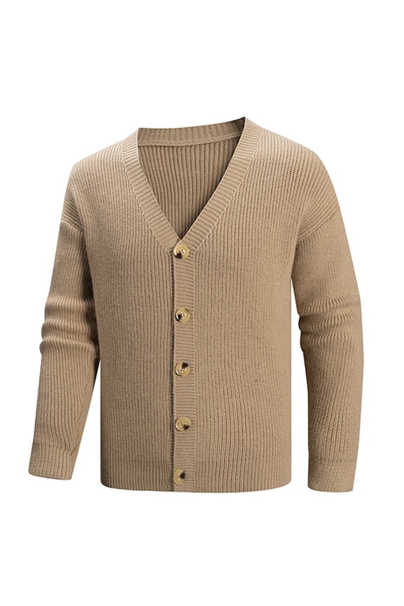 Men's V-Neck Cardigan Stretchy Knit Sweater Casual Button Up Sweater Jacket Nylon Spandex Blend Slim Fit Autumn Winter Fashion Warm Knitted Outwear Sizes M to 3XL