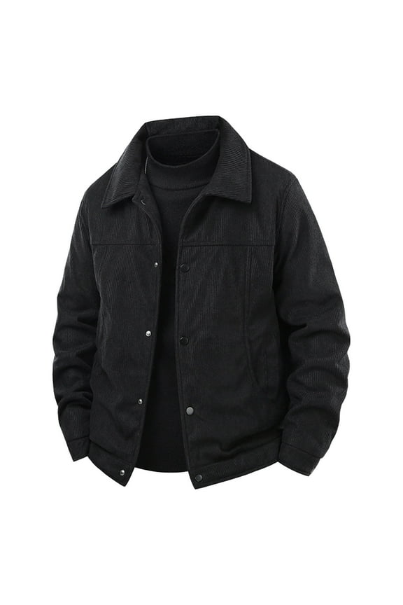 Men's Vintage Corduroy Trucker Jacket Button Up Front Faux Lamb Wool Lining Heavyweight Warm Workwear Casual Coat Fall Winter Outerwear Sizes M-5XL