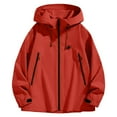 thumbnail image 1 of Levmjia Men's Windproof Hiking Jacket Water-Resistant Hooded Windbreaker Nylon Spandex Matte Outdoor Coat Lightweight Breathable Sportswear M-5XL Red, 1 of 8