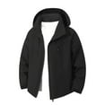 thumbnail image 1 of Levmjia Men's Windproof Hiking Jacket Water-Resistant Hooded Windbreaker Nylon Spandex Outdoor Sportswear Breathable Matte Finish Sizes S-3XL Black, 1 of 5