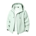 thumbnail image 1 of Levmjia Men's Windproof Hiking Jacket Water-Resistant Hooded Windbreaker Nylon Spandex Outdoor Sportswear Breathable Matte Finish Sizes S-3XL Green, 1 of 5
