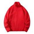thumbnail image 1 of Levmjia Men's Winter Fleece Jacket Double-Sided Warm Zip-Up Standing Collar Long Sleeve Coat with Pockets Sizes M-4XL Polyester Fleece Lined Outdoor Clothing, 1 of 7