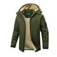 thumbnail image 1 of Levmjia Men's Winter Fleece Lined Jacket Thermal Workwear Hooded Coat Cold Weather Warm Parka Windproof Outdoor Jacket 100% Polyester S-2XL Army Green, 1 of 3