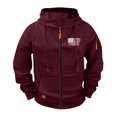 thumbnail image 1 of Levmjia Mens Winter Hooded Jacket Full Zip Big And Tall Pocket Zipper Long Sleeve Printed Coat Casual Warm Windproof Sports Fitness Motorcycle Jacket, 1 of 8