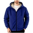 thumbnail image 1 of Levmjia Mens Winter Hooded Jacket Full Zip Big and Tall Sweatshirt Coat Solid Color With Pocket Long-Sleeved Zipper Casual Warm Windproof Breathable Jacket, 1 of 9