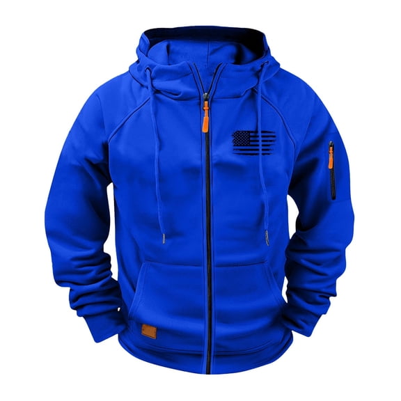 Levmjia Mens Winter Hooded Jacket Full Zip Big And Tall Pocket Zipper Long Sleeve Printed Coat Casual Warm Windproof Sports Fitness Motorcycle Jacket