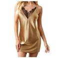 thumbnail image 1 of Levmjia Nightgowns For Women Silk Sleepdress Lace Backless Adjustable Strap Sling Mini Sleepwear Lingerie for Honeymoon Valentine's Day, 1 of 7