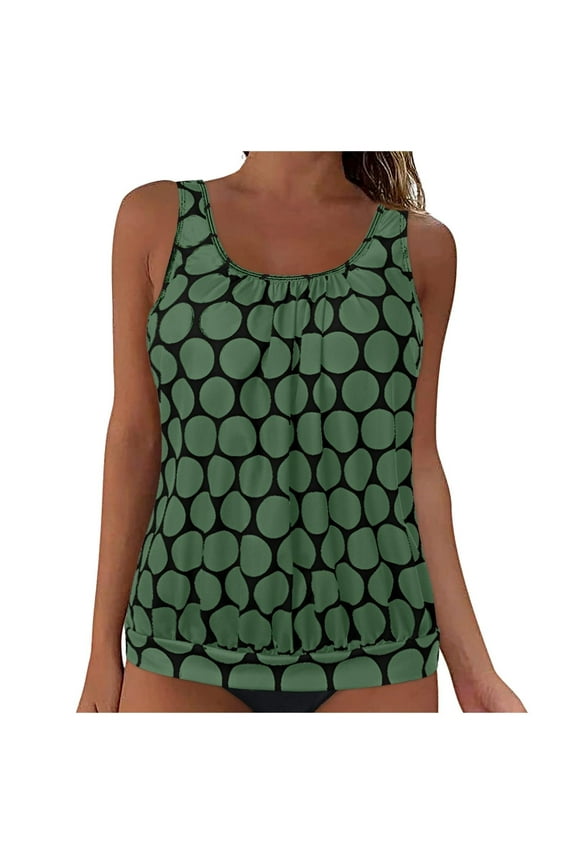 Tankini Tops for Women Modest Swimsuits Ruched Beach Padded Adjustable Strap Swimwear Swim Top High Cut Beach Vacation Swimming Pool Summer