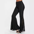 thumbnail image 1 of Levmjia Pants for Women Casual Elastic High Waist Wide Leg Pants Fashionable Design With Lace Flared Pants Woman, 1 of 6