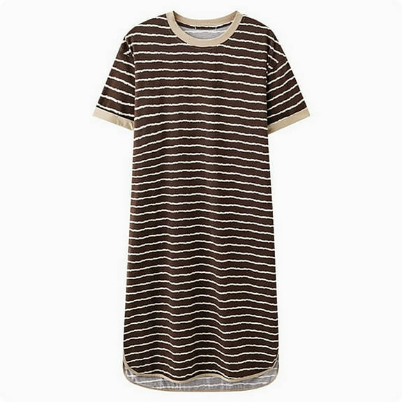 Levmjia Plus Size Nightgowns For Women Soft Breathable Cotton Round Neck Sleep Dress Knee-Length Nightgown for Women Plus Size Summer Comfy Relaxing Home Wear