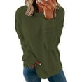 thumbnail image 1 of Levmjia Plus Size Shirts Tops for Women Clearance Long Sleeves Casual Shirts Solid Color Round Neck Sweatshirt Pullover Loose Tunic Tops, 1 of 6