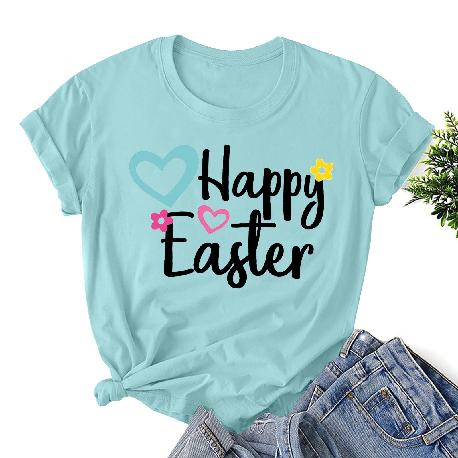 Levmjia Plus Size Tops for Women Easter Shirts Women's Easter Printed ...