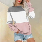LEVMJIA Pullover Sweatshirt for Women Tops Trendy Printed Crewneck T-shirt Long Sleeves Round Neck Sweatshirt Blouse