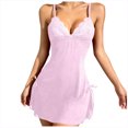 thumbnail image 1 of Levmjia Sleeveless Nightgowns For Women V-Neck Lace Sleep Spaghetti Strap Dress Soft Breathable Comfy Solid Color Casual Summer Home Wear, 1 of 9