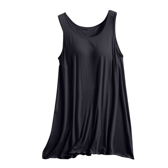 Levmjia Sleeveless Nightgowns For Women Sleep Dress Cotton Short Sleeve Knee-Length Soft Comfy Breathable Summer Plus Size Solid Color Casual Homewear Relaxing Sleepwear