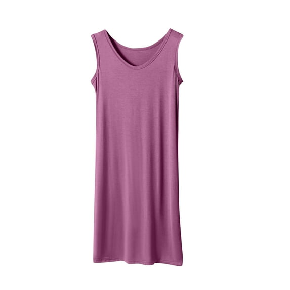 Levmjia Sleeveless Nightgowns For Women Sleep Dress Soft Breathable Cotton Plus Size Knee-Length Nightgown Summer Sleeveless Lace Trim Comfy Pajamas for Women Casual Nightwear