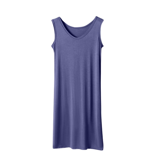Levmjia Sleeveless Nightgowns For Women Sleep Dress Soft Breathable Plus Size Knee-Length Nightgown Summer Sleeveless Lace Trim Comfy Pajamas for Women Casual Nightwear