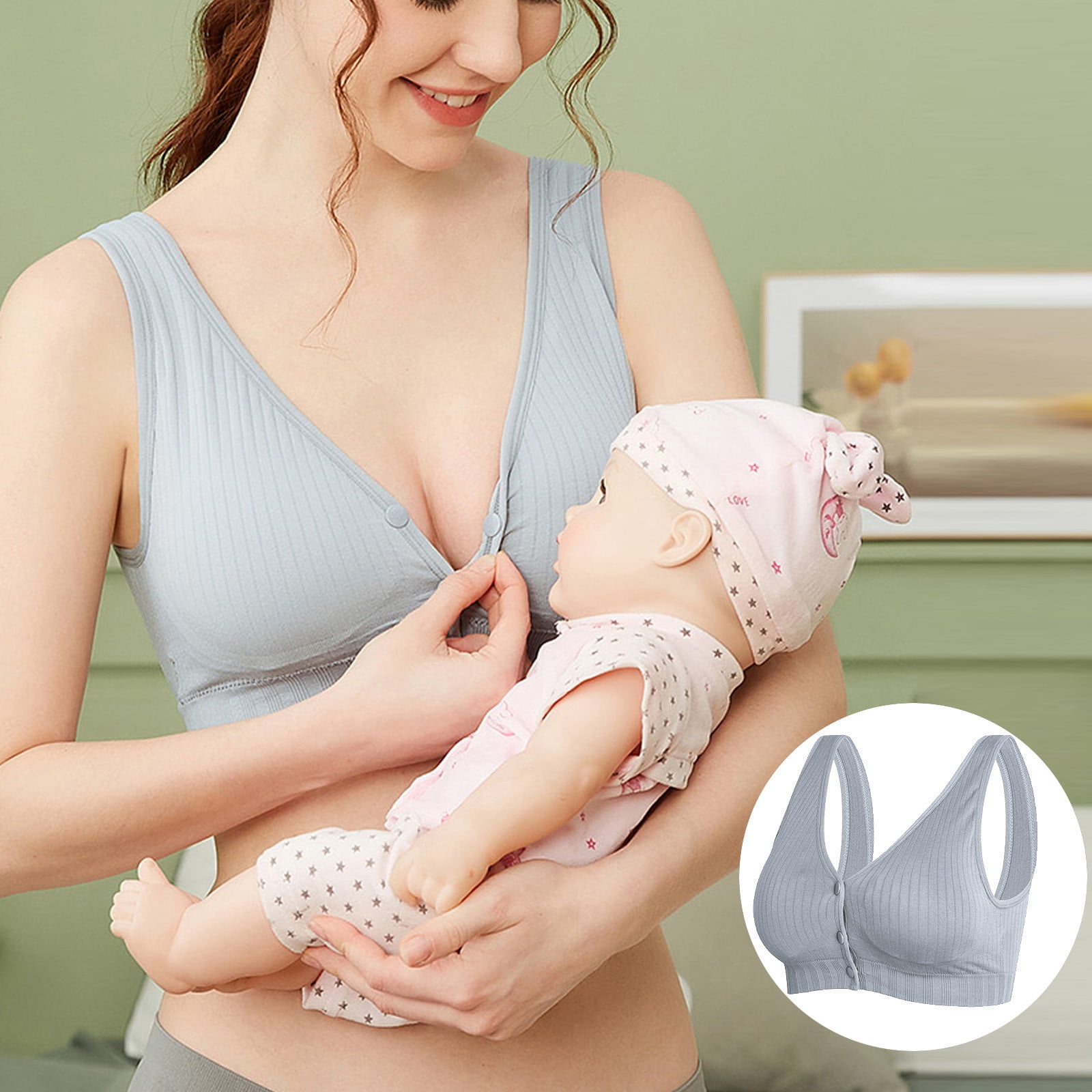 Shop Generic 2Pcs/lot Maternity Breatfeeding Bra Plus Size High Elastic  Front Open Nursing Online