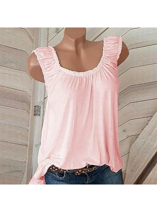 Levmjia Tank Tops For Women Plus Size Clearance Women's Fashion Sleeveless  Gold Velvet Sling Solid Color V-Neck Top Blouse Pink 