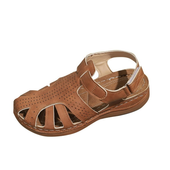 Levmjia Trendy Sandals For Women 2025 Non-Slip Cushioned Sandals Synthetic Leather Slip-On Beach Summer Casual Shoes Breathable Arch Support Multi-Color Options Limited Time Offer