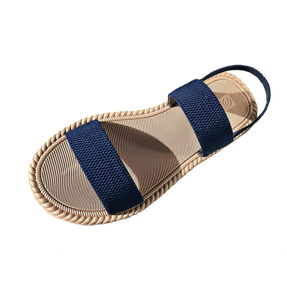 Levmjia Trendy Sandals For Women 2025 Retro Flat-Heeled Slip-On Breathable Flax Upper Non-Slip Lightweight Comfortable Beach Wedding Commute Summer Limited Stock Clearance Sale