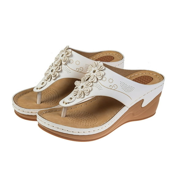 Levmjia Trendy Sandals For Women Summer Comfort Casual Non-Slip Cushioned Synthetic Leather Flip-Flops Beach Commute Multi-Color Options All-Day Wear