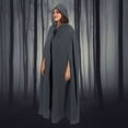 thumbnail image 1 of Levmjia Unisex Full Length Hooded Cloak Multi Color Solid Cape Adult Lightweight Breathable Outfit Halloween Party Dress Up Gothic Costume Versatile Holiday Festival, 1 of 6