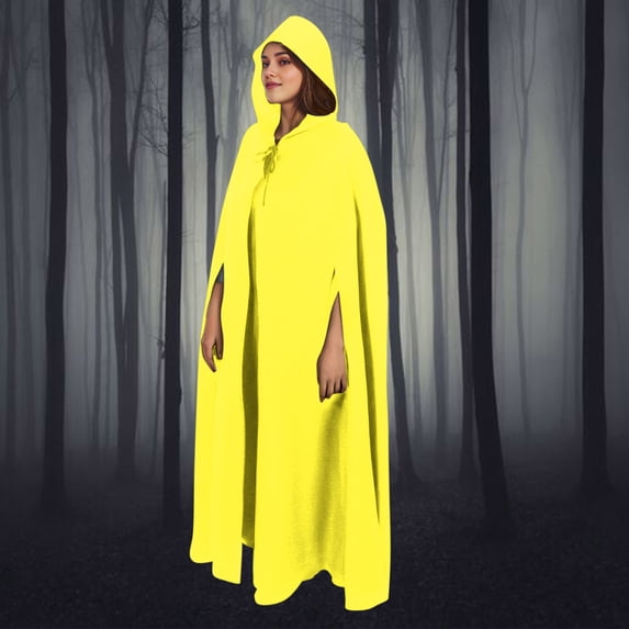 Levmjia Unisex Full Length Hooded Cloak Multi Color Solid Cape Adult Lightweight Breathable Outfit Halloween Party Dress Up Gothic Costume Versatile Holiday Festival