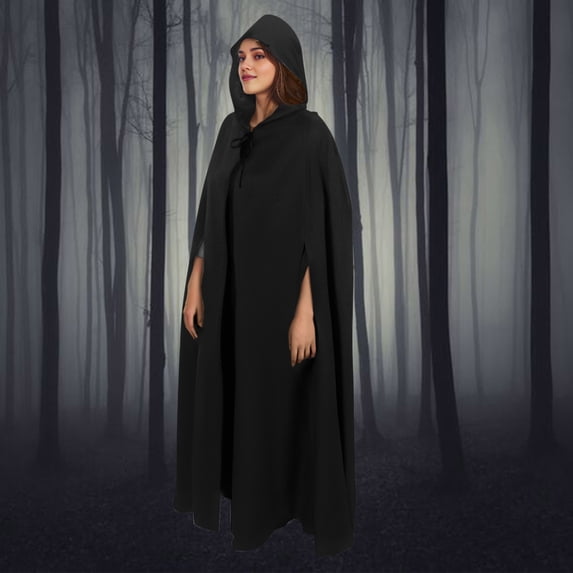 Levmjia Unisex Full Length Hooded Cloak Multi Color Solid Cape Adult Lightweight Breathable Outfit Halloween Party Dress Up Gothic Costume Versatile Holiday Festival