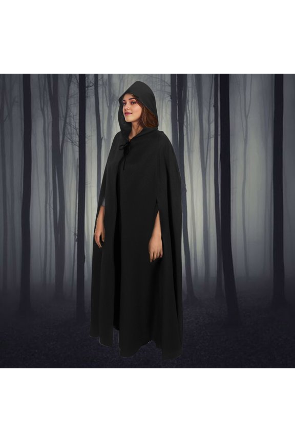 Unisex Full Length Hooded Cloak Multi Color Solid Cape Adult Lightweight Breathable Outfit Halloween Party Dress Up Gothic Costume Versatile Holiday Festival