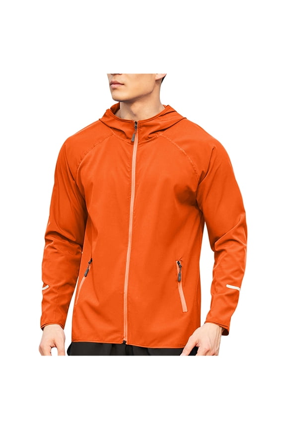 Unisex Summer Running Windbreaker Lightweight Reflective Jacket Quick-Dry Nylon Spandex Hoodie UPF50+ Outdoor Sports Coat S-4XL