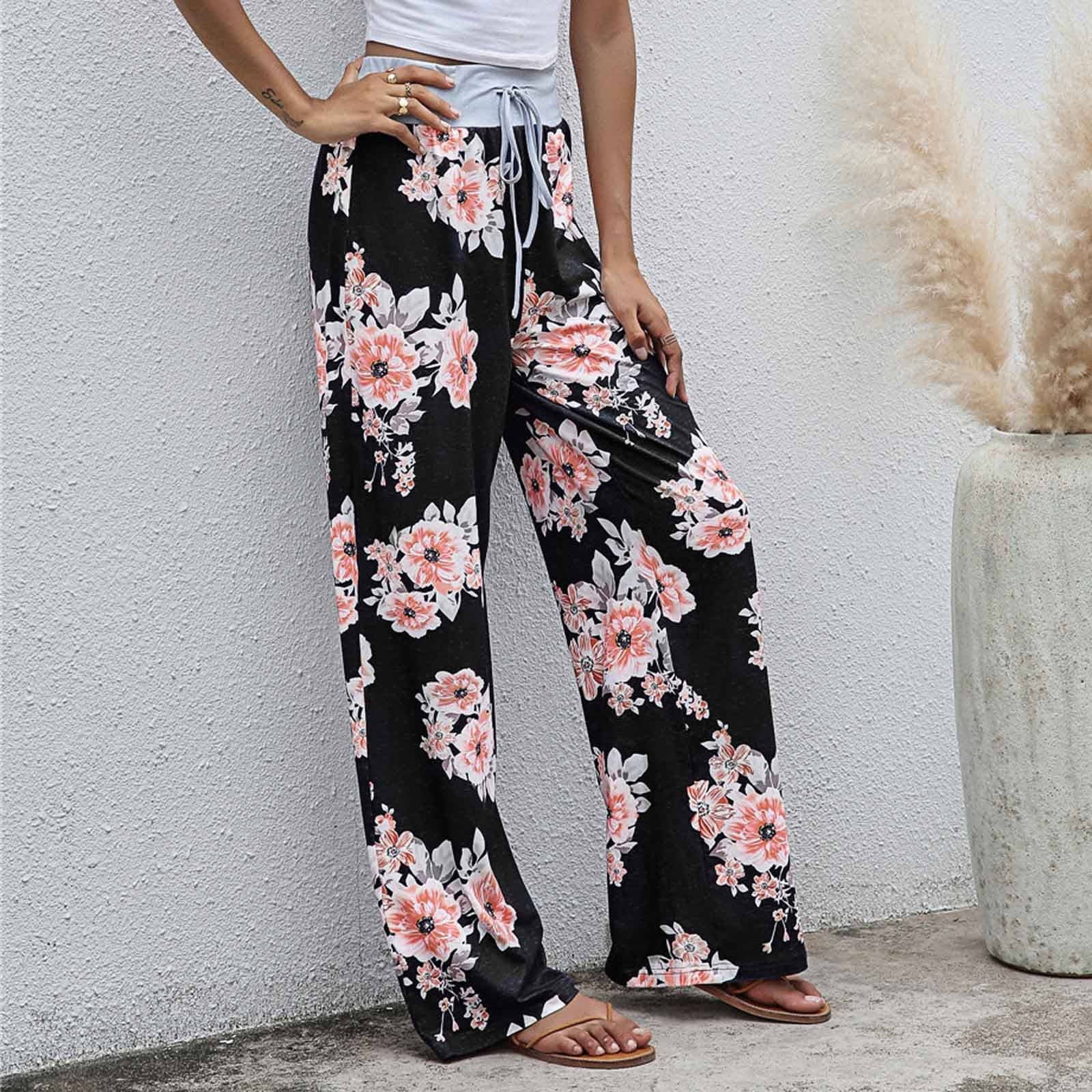 Levmjia Wide Leg Pants for Women Plus High Waist Loose Pants Comfy