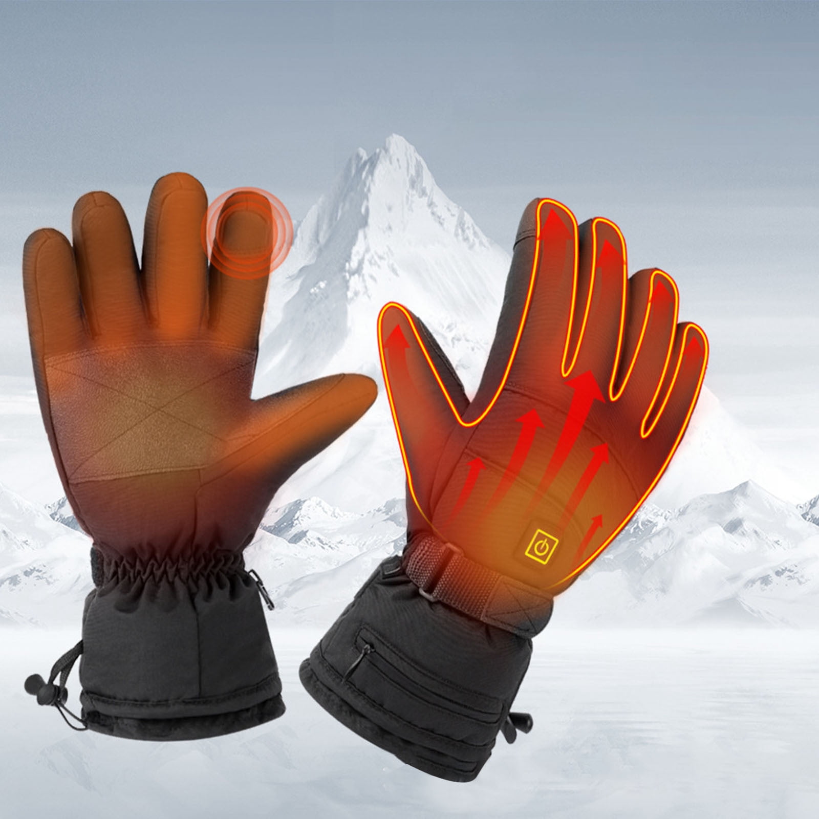 Levmjia Winter Heated Gloves for Women Touchscreen Compatible Heating Gloves Adjustable Temperature Warm Cold Weather Outdoor Ski Snowmobile (not washable)