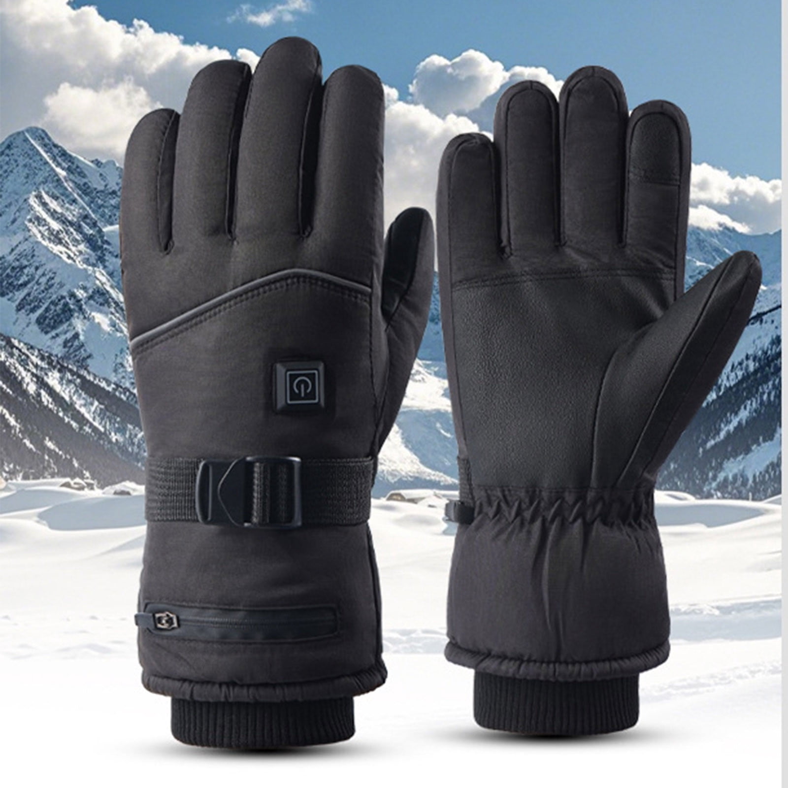 Levmjia Winter Heated Gloves for Women Touchscreen Compatible Heating Gloves Adjustable Temperature Warm Cold Weather Outdoor Ski Snowmobile (not washable)