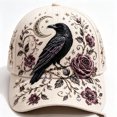 thumbnail image 1 of Levmjia Women Baseball Hat Soft Cotton Floral Embroidery Print Breathable Sun Cap Daily Commute Outdoor Walking Travel Casual Fashion UV Protection, 1 of 5
