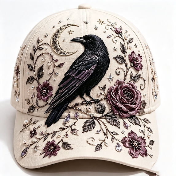 Levmjia Women Baseball Hat Soft Cotton Floral Embroidery Print Breathable Sun Cap Daily Commute Outdoor Walking Travel Casual Fashion UV Protection