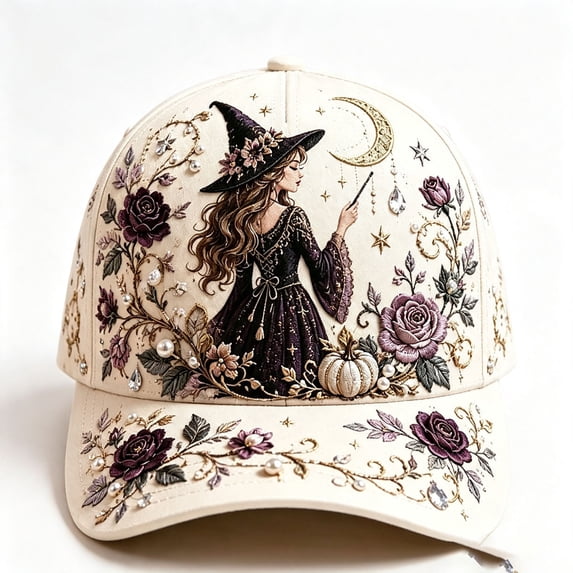 Levmjia Women Baseball Hat Soft Cotton Floral Embroidery Print Breathable Sun Cap Daily Commute Outdoor Walking Travel Casual Fashion UV Protection