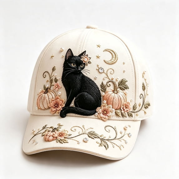 Levmjia Women Baseball Hat Soft Cotton Floral Embroidery Print Breathable Sun Cap Daily Commute Outdoor Walking Travel Casual Fashion UV Protection