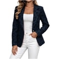 thumbnail image 1 of Levmjia Women Blazer Jacket Soft Lapel Collar Long Sleeve Floral Printed Outerwear Office Commute Holiday Casual Everyday Wear, 1 of 5