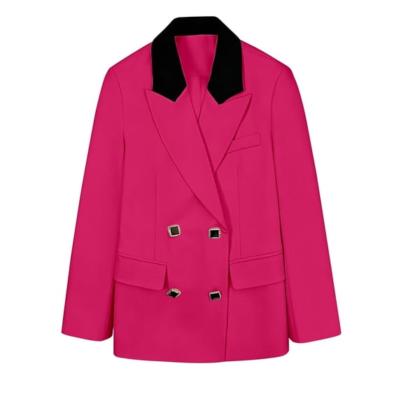 Levmjia Women Blazer Jacket Soft Lapel Collar Long Sleeve Solid Color Open Front Coat Office Work Daily Commute Holiday Travel Casual Everyday Wear