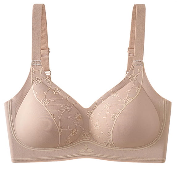 Levmjia Women Bra Adjustable Floral Printed Breathable Lace Bralette Seamless Underwire Free Comfort Daily Wear and Sleep All Day
