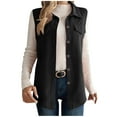 thumbnail image 1 of Levmjia Women Corduroy Vest Solid Color Fashion Versatile Sleeveless Hoodless Double Pocket Button Round Neck Casual Waistcoat For Outdoor Wear, 1 of 8