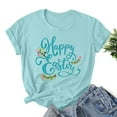 thumbnail image 1 of Levmjia Women Easter Bunny T-Shirt Rabbit Graphic Tees Tops Women's Easter Printed Round Neck Short Sleeved T-shirt Loose Top, 1 of 3