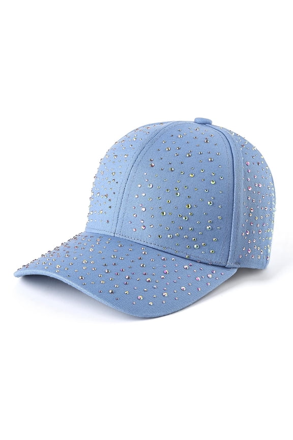 Women Fashion Baseball Cap Polyester Heart Rhinestone Embellished Casual Outdoor Travel Sun Hat For Daily Wear Spring And Summer