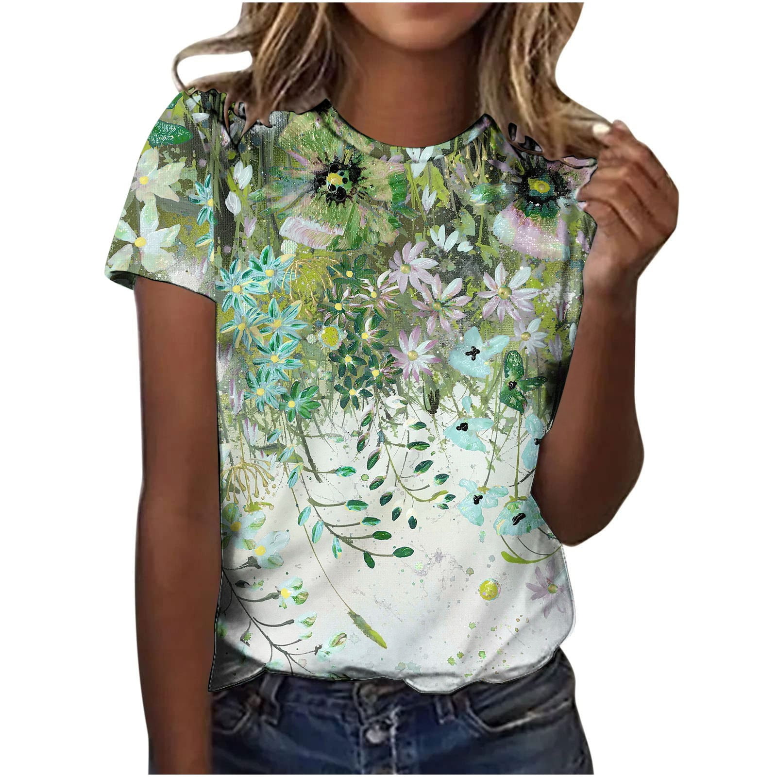 Levmjia Women Fashion Summer Trendy Floral Printed Ladies
