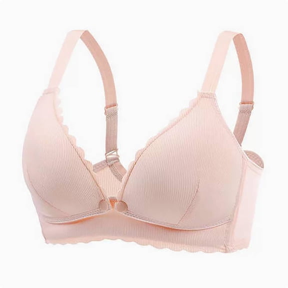 Levmjia Women Front Closure Bra No Wire Comfortable Support Wireless Bra for Middle Aged Plus Size Full Coverage Everyday Wear Nylon Spandex Black White Beige 36-42B C D