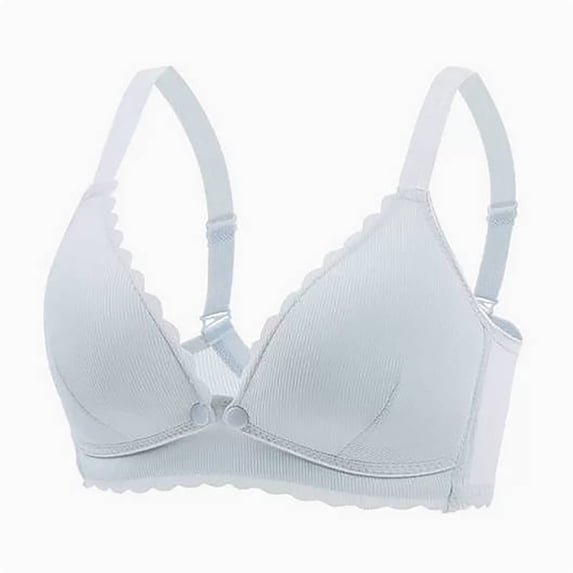 Levmjia Women Front Closure Bra No Wire Comfortable Support Wireless Bra for Middle Aged Plus Size Full Coverage Everyday Wear Nylon Spandex Black White Beige 36-42B C D