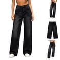 thumbnail image 1 of Levmjia Women's High Waist Wide Leg Jeans Retro Denim Pants Loose Casual Pants, 1 of 8