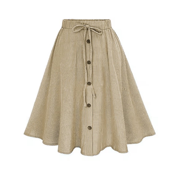 Levmjia Women High Waist A Line Skirt Summer Casual Flowy Midi Skirt with Pockets Stretchy Comfortable Solid Color Work Vacation Dress