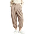 thumbnail image 1 of Levmjia Women High Waisted Jogger Pants Cuffed Ankle Length Casual Lounge Pants with Pockets Solid Color Elastic Waist Trousers, 1 of 6